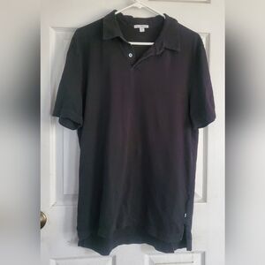 James Perse Mens Black Polo Shirt, Size 2